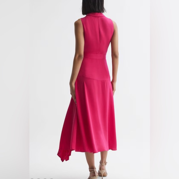 NWT Reiss Fuchsia Midi Dress Sz 2 - Picture 5 of 6